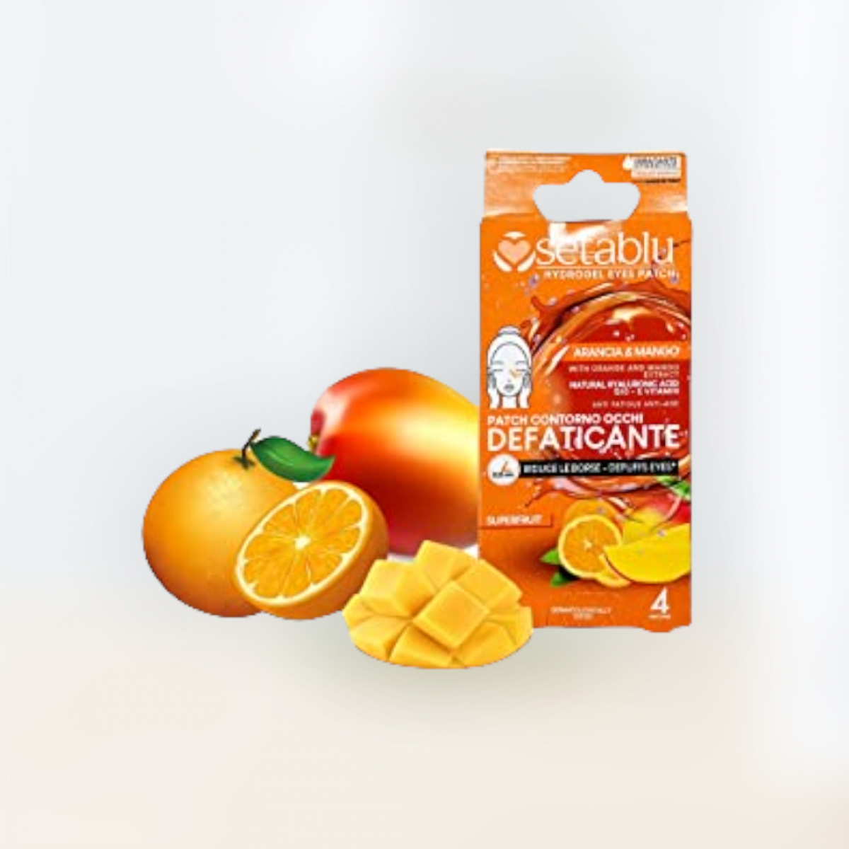 Eye patches with mango and orange