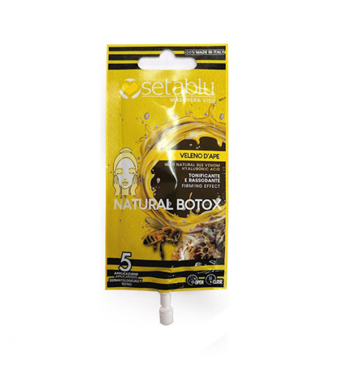 Face mask with bee venom and hyaluronic acid